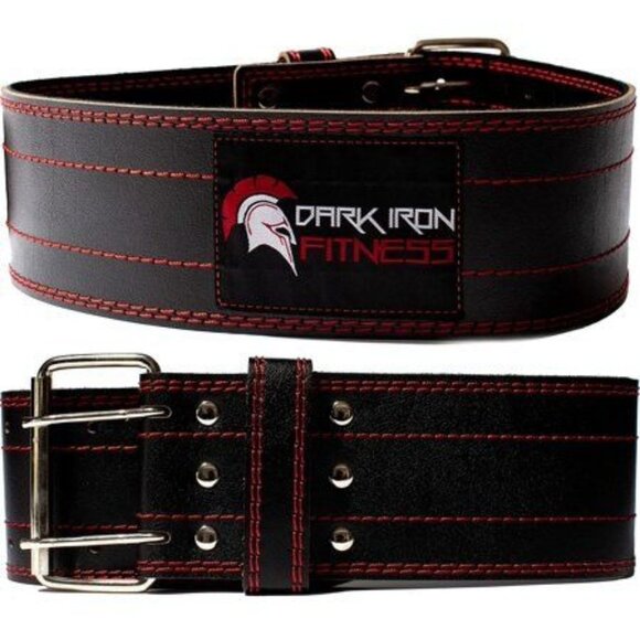Dark Iron Fitness Weightlifting Belt Heavy Double-Prong Buckle - NEW - Picture 1 of 7